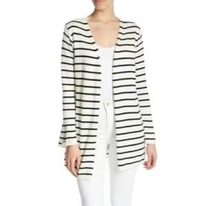 14th & Union Striped Ruffle Sleeve Women's Cardigan  Size S
